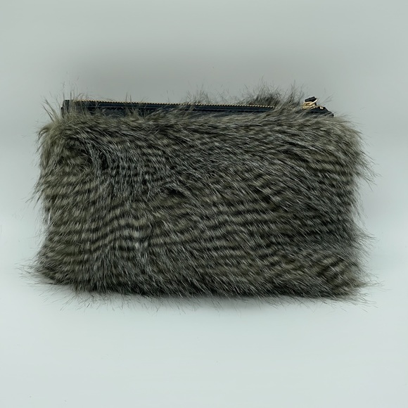 Ann Taylor Grey Fur Clutch NWT - Picture 2 of 10